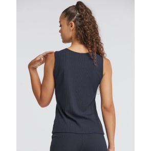 Temps Danse Ribbed Dans Tank Top Riviera donker Blauw achter kant