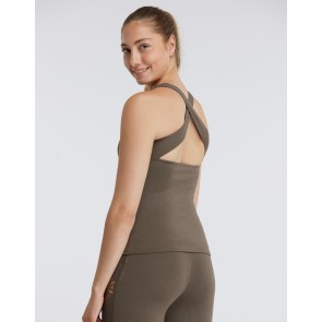 Temps Danse Sport Tank Top met Ondersteuning Anissa Peace bruin rug