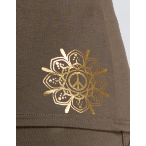 Temps Danse Sport Tank Top met Ondersteuning Anissa Peace bruin logo