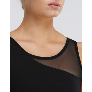 Temps Danse Sport Tank Top met Ondersteuning Danae zwart stof detail