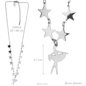 Alista Dancer Basics  Alista Ballerina Ketting met Sterren Zilverkleurig