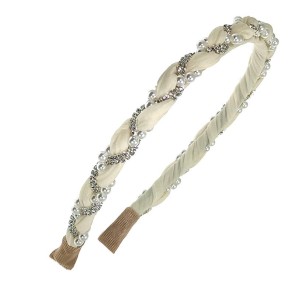 Alista Haarband met Parels en Strass wit