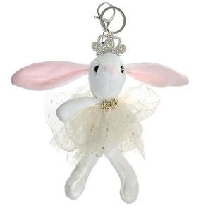 Alista Dancer Basics Alista Ballerina-Konijntje Sleutelhanger met een tutu wit
