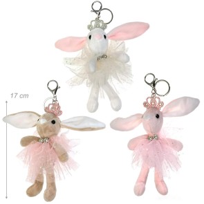 Alista Dancer Basics Alista Ballerina-Konijntje Sleutelhanger met strass steentjes