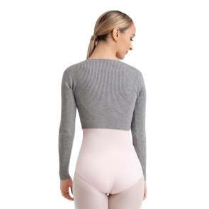 Capezio Shrug with Faux Knot grijs met lange mouwen