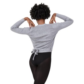 Capezio Ribbed Knit Wrap Sweater grijs dames