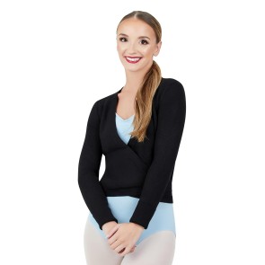 Capezio Ribbed Knit Wrap Sweater zwart dames