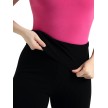 Capezio Ribbed Sweater Gebreide Legging dames zwart met een opvouwbare tailleband