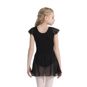 Capezio meisjes Flutter Sleeve Dress zwart achter