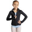 Capezio Studio Collection Kinderen Jacket zwart met een ritssluiting aan de voorkant