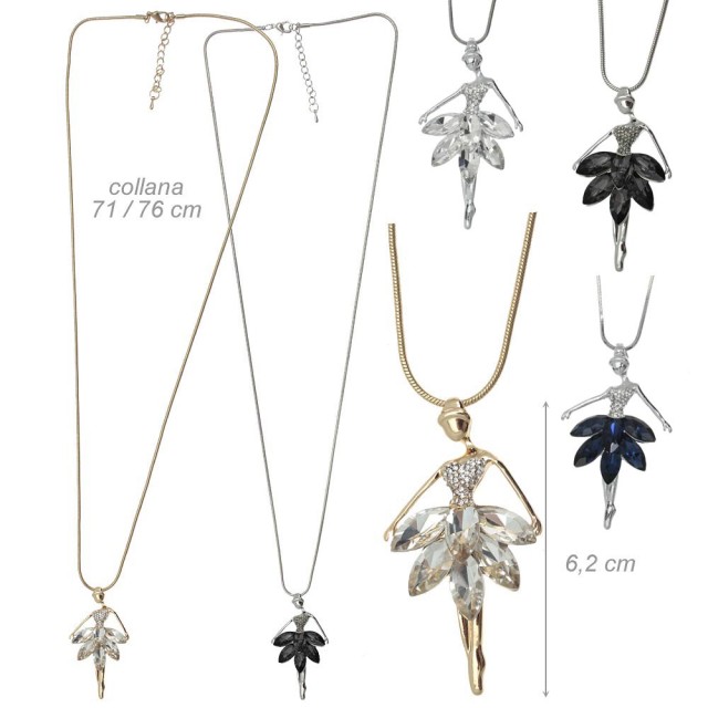 Alista Dancer Basics Alista Ketting Ballerina met Strass Steentjes