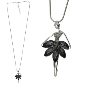 Alista Dancer Basics Alista Ketting Ballerina met Strass Steentjes en zwarte tutu