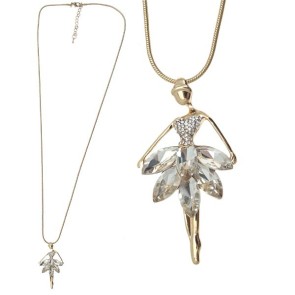 Alista Dancer Basics Alista Ketting Ballerina met Strass Steentjes goud