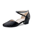 Werner Kern Sanna Dames Dansschoenen van zwart suede in geblokt patroon
