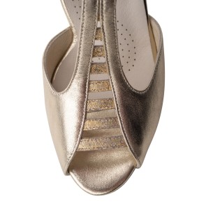 Werner Kern Holly goudkleurige latin dansschoenen voor dames met ademende voering