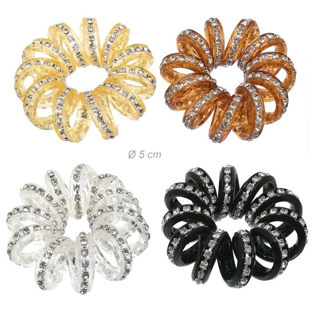 Alista Dancer Basics Alista Siliconen Spiraalelastiek met Strass Steentjes