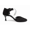 Portdance PD126 Dames Nubuck Dansschoenen met Zilveren Strips
