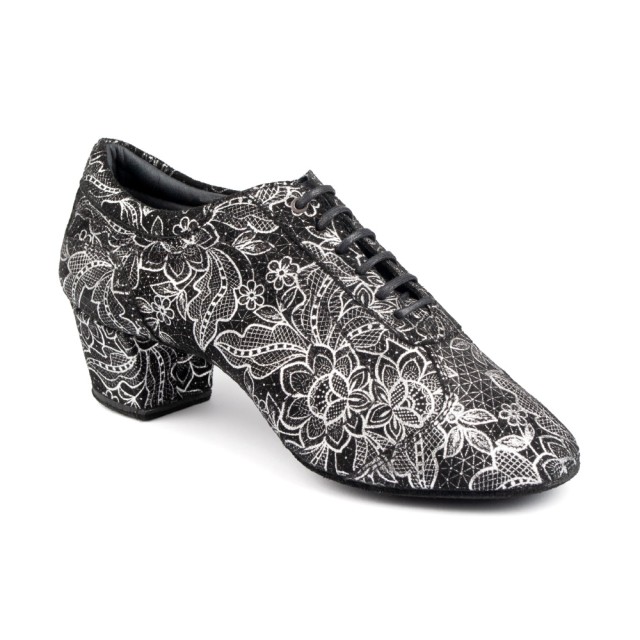 Portdance PD706 Dames Trainingsschoen Zilver Craquelé Leer