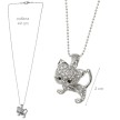 Alista Metalen Ketting met Strass Poesje Hanger