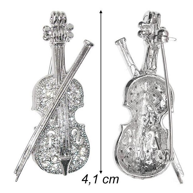 Alista Metalen Broche met Strass Viool