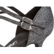 Diamant Dames Zwart-Zilver Brocade Dansschoenen 108-087-519 met een drukknoopsluiting