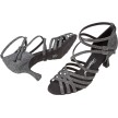 Diamant Dames Zwart-Zilver Brocade Dansschoenen 108-087-519 met kruisbandjes en een 65mm stabiele hak