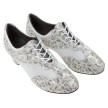 Diamant-Dames-Dansschoenen 188-134-607 zilver met panther print en veters