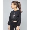 Temps Danse Tani jr. Papillon Korte Sweater met Ballerina voor Meisjes zwart