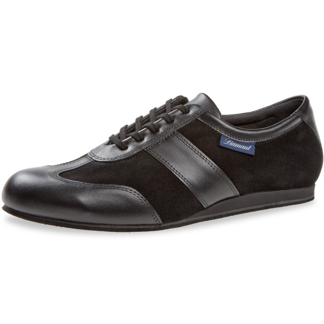Diamant Heren Dansschoenen 123-425-070 danssneakers met suede zool zwart