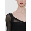 Wear Moi chique Dames Balletpakje met lange mouwen zwart mesh Lavande